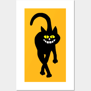 Smiling Black Cat Posters and Art